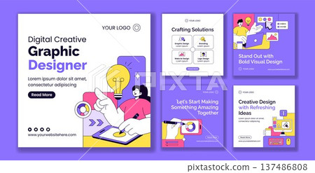 Flat Cartoon Hand Drawn Graphic Design Social Media Post Background Illustration Template 137486808