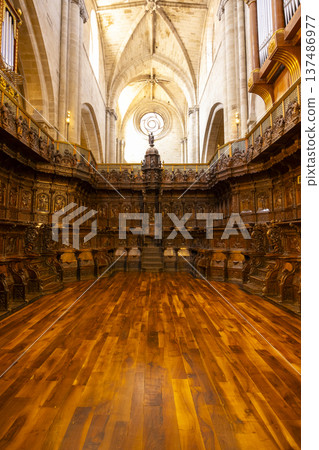 Cathedral choir stalls in Santo Domingo de la Calzada Cathedral choir stalls in Santo Domingo de la Calzada 137486977