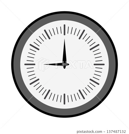 Monochrome clock dial with minimal numbers classic time measurement design 137487132