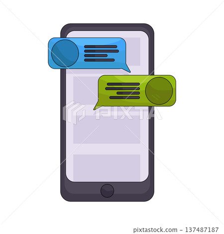 illustration of Mobile chat illustration of Mobile chat 137487187