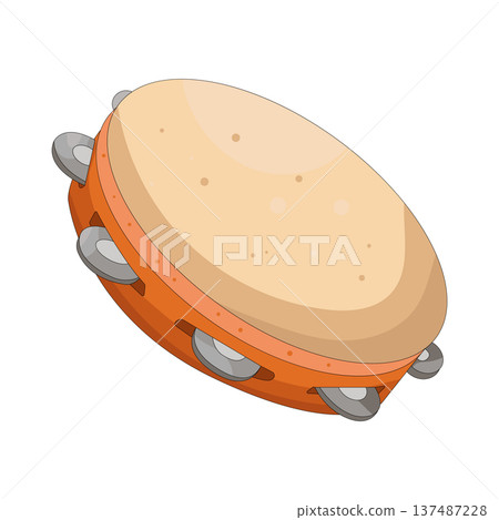 illustration of tambourine illustration of tambourine 137487228