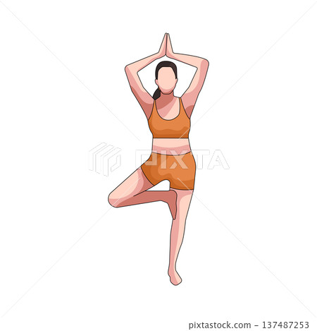 illustration of Tree pose 137487253