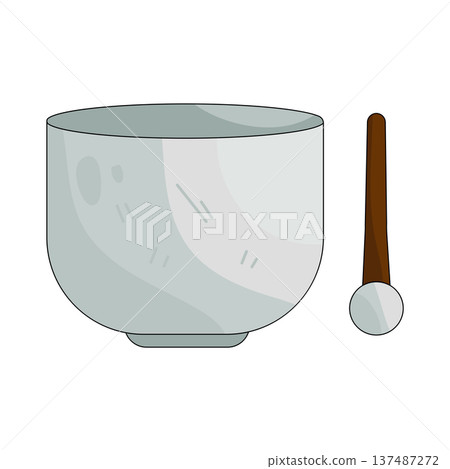 illustration of singing bowl illustration of singing bowl 137487272