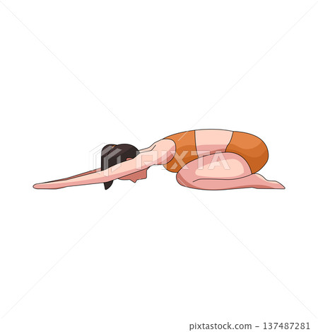 illustration of Child pose illustration of Child pose 137487281