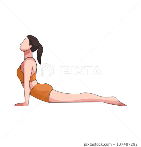 illustration of Cobra pose illustration of Cobra pose 137487282