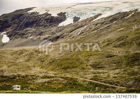 Camper car in norwegian mountains Camper car in norwegian mountains 137487539
