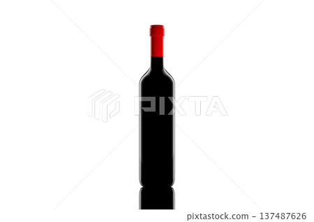 red wine bottle isolated on white background alcohol drink beverage product mockup branding package design template realistic glass container 3d illustration 137487626