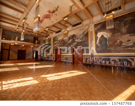 Luxurious interior of the Municipal House in Prague, Czech Republic Luxurious interior of the Municipal House in Prague, Czech Republic 137487768