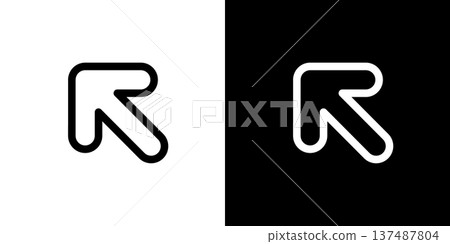 Diagonal upper left arrow icon (vector) 137487804