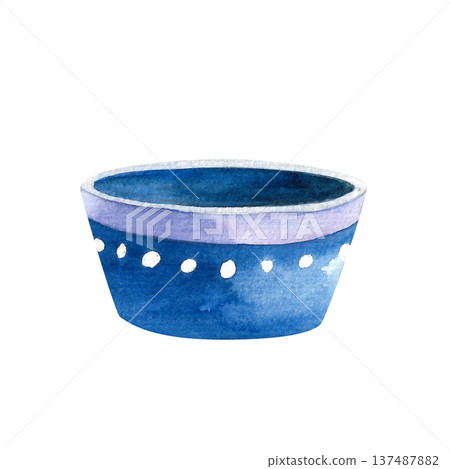 Hand painted watercolor floral blue pot with a pattern. Illustration of ceramic vases for indoor plants. Interior design template. Hand painted watercolor floral blue pot with a pattern. Illustration of ceramic vases for indoor plants. Interior design template. 137487882