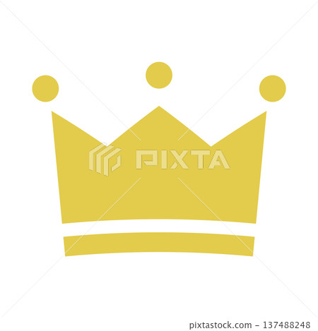Simple crown icon yellow gold 137488248