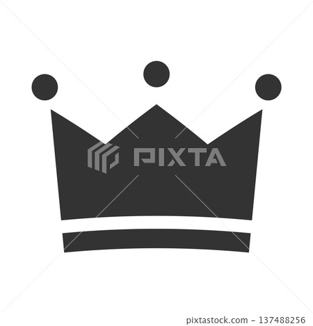 Simple crown icon, black, monochrome 137488256