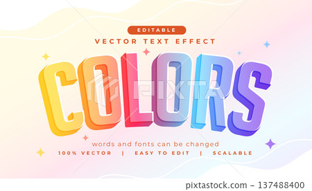 3d style colors editable text font effect 137488400