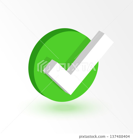 3d verify checkmark tick in flat style 3d verify checkmark tick in flat style 137488404