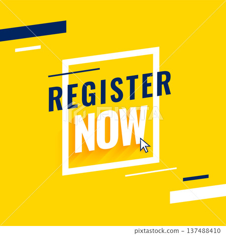 register or apply now yellow template with cursor design register or apply now yellow template with cursor design 137488410