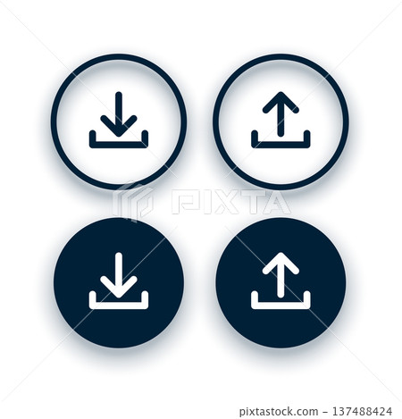 set of download and upload arrow symbol design set of download and upload arrow symbol design 137488424