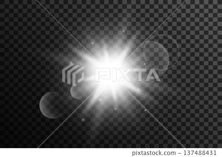 shining white transparent lens glare with explosion effect 137488431