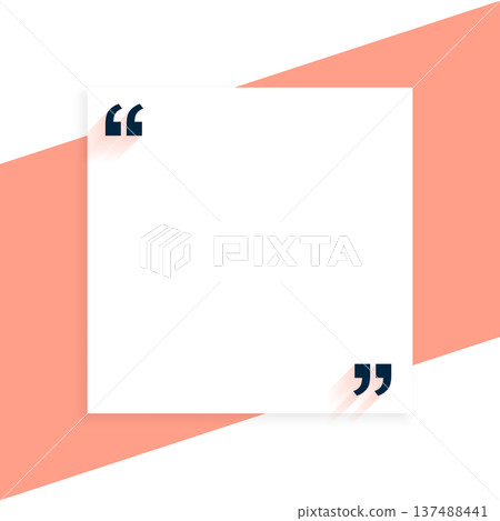 simple testimonial quote frame template with empty space 137488441