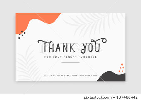 simple thank you for purchase order card with leaves design simple thank you for purchase order card with leaves design 137488442