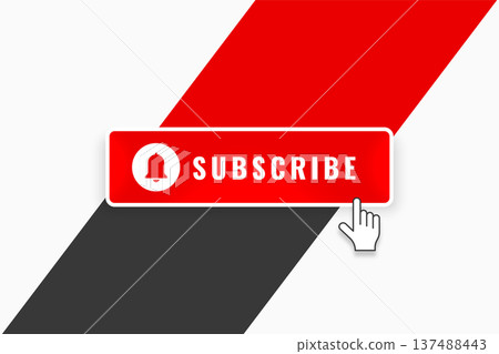 social media subscribe bell icon with hand cursor design 137488443