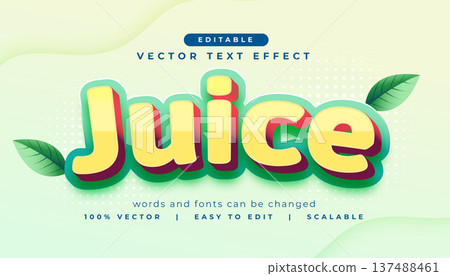 text effect style juice font with leaves text effect style juice font with leaves 137488461