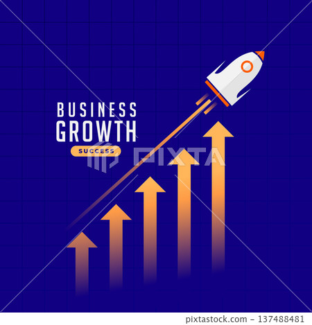upward rising success arrow background for business growth 137488481