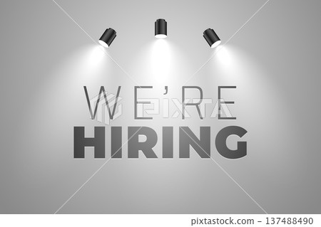 we're hiring job recruitment poster with spot light effect we're hiring job recruitment poster with spot light effect 137488490