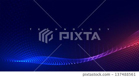blue pink digital tech network dotted particle banner 137488561