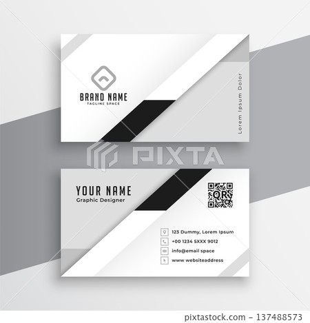 clean and elegant business card layout with white and black stripe clean and elegant business card layout with white and black stripe 137488573