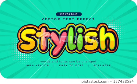 colorful stylish editable text effect 137488584