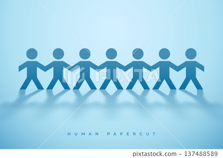 creative human unity chain social concept in papercut style creative human unity chain social concept in papercut style 137488589