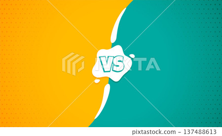 duel conflict versus vs banner in yellow and turquoise duel conflict versus vs banner in yellow and turquoise 137488613