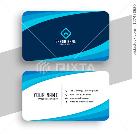 elegant business card layout for corporate identity 137488620