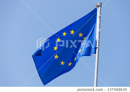 Detailed closeup of european union flag Detailed closeup of european union flag 137488630