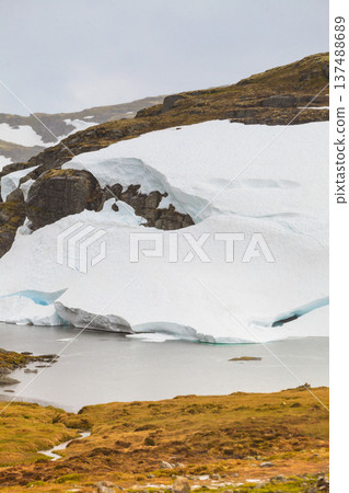 Snowy mountains in Norway 137488689