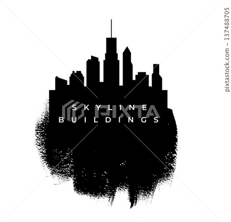 grungy urban skyline metropolis apartment silhouette grungy urban skyline metropolis apartment silhouette 137488705