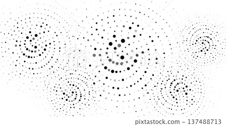 halftone style circular dotted shape banner design 137488713