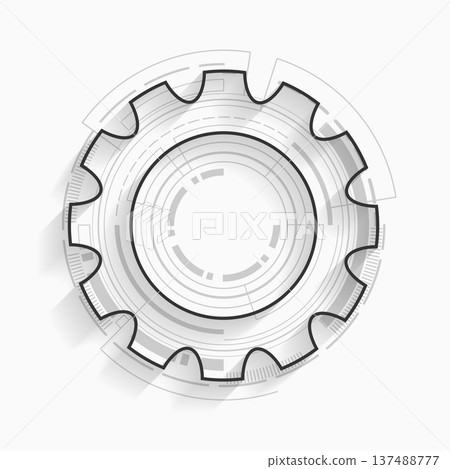 line style gear wheel background a factory equipment 137488777