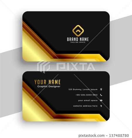 luxurious dark black business card template with golden touch luxurious dark black business card template with golden touch 137488780