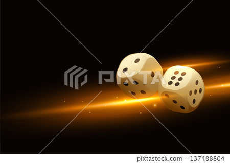 3d dice game rolling cubes with light streak effect 3d dice game rolling cubes with light streak effect 137488804