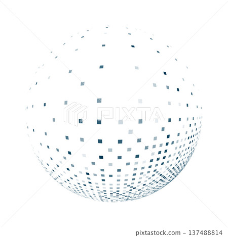 3d style pixelated dotted geometric sphere shape design 3d style pixelated dotted geometric sphere shape design 137488814