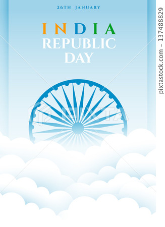 26th january india republic day cloudy poster with ashoka chakra design 26th january india republic day cloudy poster with ashoka chakra design 137488829