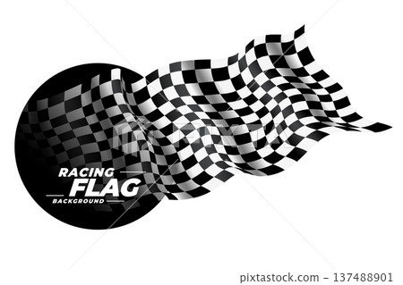 realistic black and white rally flag background in wavy style 137488901
