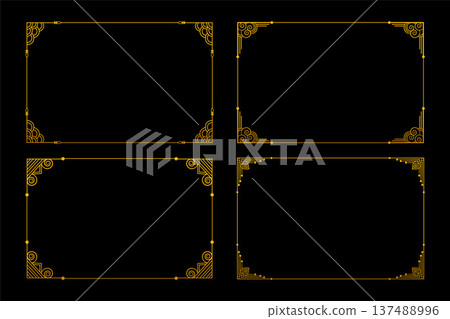 decorative golden floral frame with blank space in collection decorative golden floral frame with blank space in collection 137488996