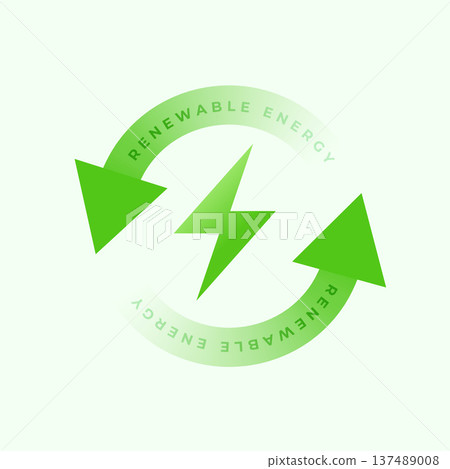 eco friendly green energy lightning bolt with recycling symbol design eco friendly green energy lightning bolt with recycling symbol design 137489008