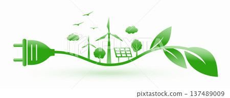 eco friendly green energy technology concept for sustainable ecosystem 137489009