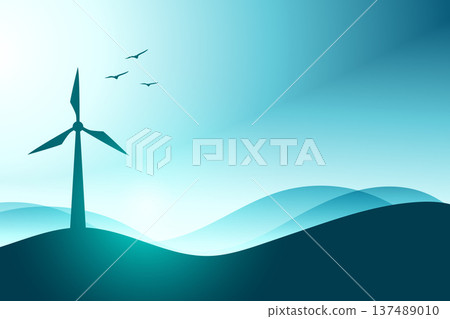 eco friendly green energy wind turbine silhouette design eco friendly green energy wind turbine silhouette design 137489010