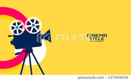 flat style movie camera background for film making design flat style movie camera background for film making design 137489039