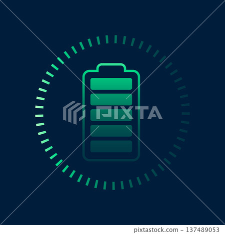 fully charged wireless battery level indicator bar design 137489053