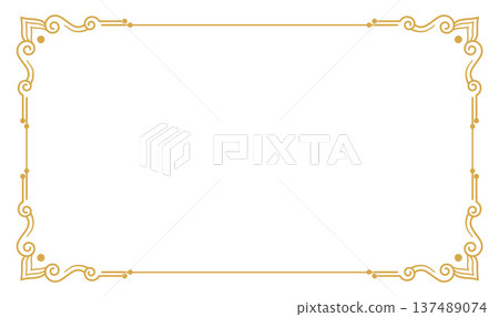 golden ornament border design with vintage and antique look 137489074